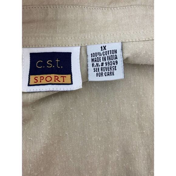 Vintage Embroidered Halloween Fall Pumpkin Scarecrow Cotton Shirt CST Sport - 1X - Picture 7 of 7